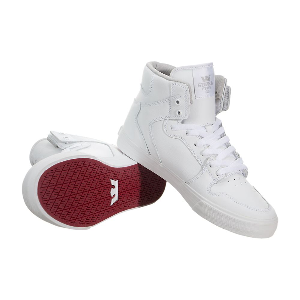 Baskets Montantes Supra Vaider Blanche White/White Homme | LCB-21682784